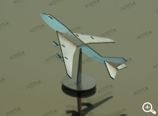 Laser cutted metal as exemplar of a boeing